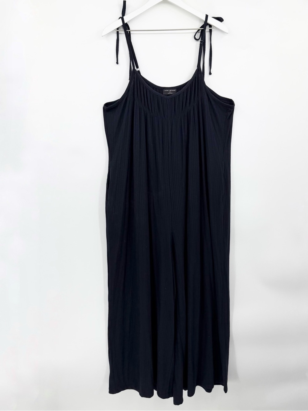 Lane Bryant Jumpsuit Spaghetti Strap Flowy Pockets Navy Plus Size 18/20 - Picture 2 of 6